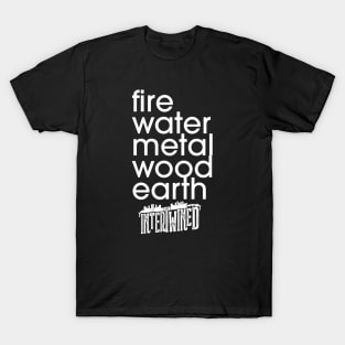 INTERTWINED FIRE,WATER,WOOD,METAL,EARTH (BLACK) T-Shirt